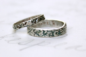 shakespeare wedding band ring set . to unpathed waters engraved quote ...