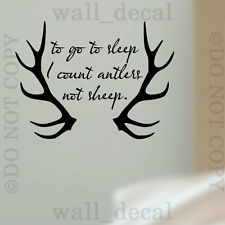 ... Sleep I Count Antlers Vinyl Wall Decal Sticker Quote Hunting Nursery