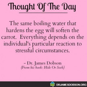 The same boiling water that hardens the egg softens the carrot.