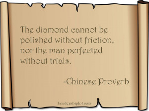 Chinese Proverb about the Difficulties We Face