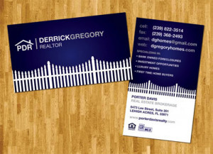 Business cards designed for D. Gregroy Real Estate.