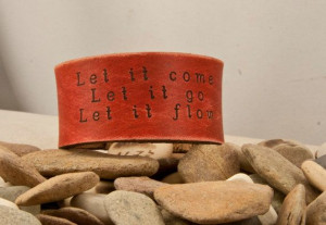 Let it flow, 1.25 inch customizable leather quote cuff