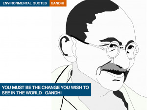 Environmental quotes-Gandhi. Illustrations Kenneth