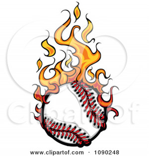 Clipart Baseball Engulfed In Flames Royalty Free Vector Illustration ...