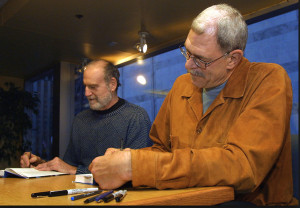 Charlie Rosen and Phil Jackson at a book signing. Perhaps they used to ...