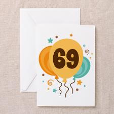 69th Birthday Party Greeting Cards (Pk of 10) for