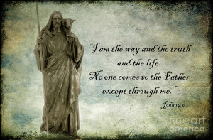 ... - Christian Art - Religious Statue Of Jesus - Bible Quote Photograph