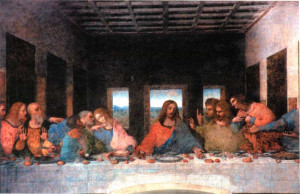La Última Cena de Leonardo da Vinci. Se encuentra en la pared sobre ...