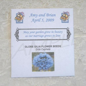 Wedding Favor Seed Packet Sayings