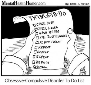 2008 Mental health Humor cartoon comic floss about OCD to do list ...