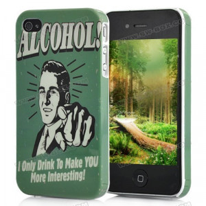 Home / Funny Quotes Alcohol Man Pattern Hard Case For iPhone 4 / 4S