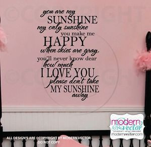 ... -Sunshine-Quote-Vinyl-Wall-Decal-Lettering-Inspirational-Nursery-Baby