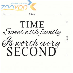 ... ZooYoo art vinyl wall stickers quote time spent with family (ZY-8218B