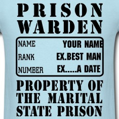 Warden, Marriage State Prison, personalize for bachelor / bachelorette ...