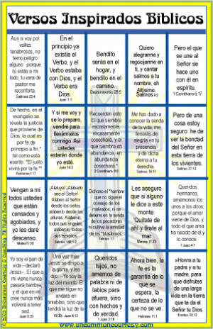 Inspirational Bible Verses Bingo Game in Spanish