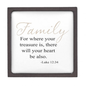 For Where Your Treasure Is Family Quote Premium Jewelry Boxes