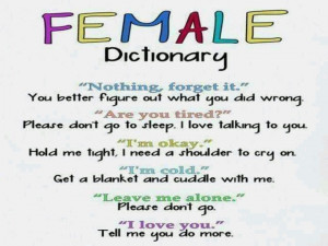 Dictionary for men to read about women