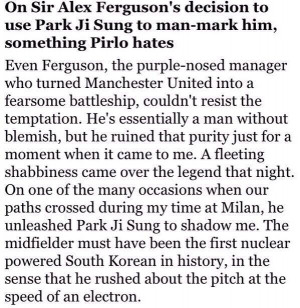 ... to Liverpool in Istanbul & being marked by Man United’s Park Ji-Sung