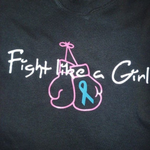 Fight Like a Girl teal ribbon ovarian Cancer by OodlesDecals, $15.00