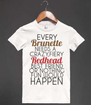... redhead hair brunette funny bff friend best friends shirt bff shirt