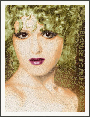 Bernadette Peters Gold and Quote - Giclee Print