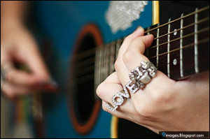 Guitar, girl, hand, love, ring