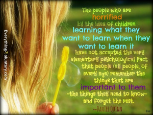 Great unschooling quote from Daniel Quinn