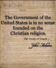 ... separation of church and state treaty of tripoli which stated that