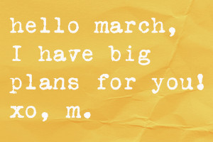 hello march.