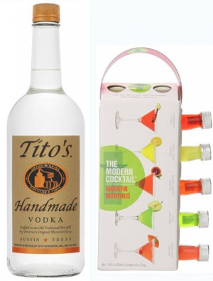 ... Cocktail Martini Toppers + Bottle of Tito's Vodka SPIRITEDGIFTS.COM