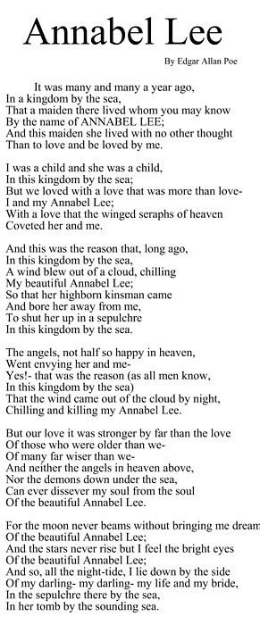 Annabel Lee ~Edgar Allan Poe