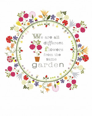 ... Original Illustration Flower Circle Garden Quote - Limited Edition