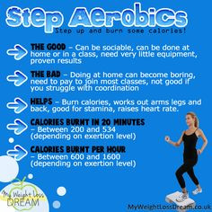 Step aerobics can help you burn up to 543 calories in 20 minutes! # ...