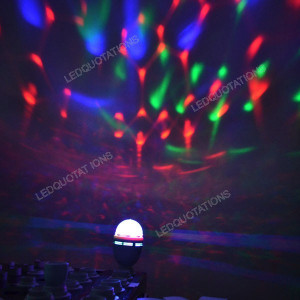 E27 3W Full Color Changing RGB LED Crystal Rotating Lamp Ball Light ...