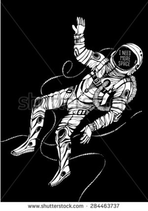 Space concept with astronaut and Quote Background, typography. Cosmic ...