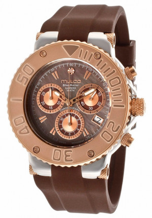 mulco-blue-marine-brown-mother-of-pearl-silicone-ladies-watch ...