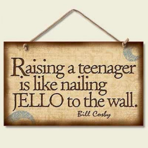 Raising a teenager is like nailing Jello to the wall. Bill Cosby ;o)