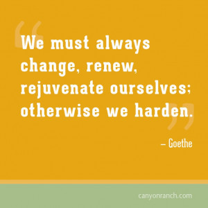 ... , renew, rejuvenate ourselves; otherwise we harden. – Goethe #quote