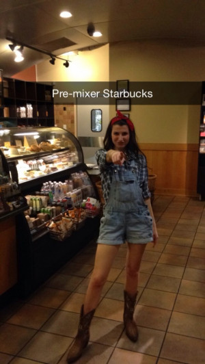 Going to Starbucks both drunk and in costume. TSM.