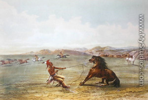 Osage Hunters Catching Wild Horses George Catlin picture