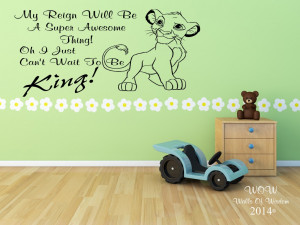 ... Lion King Simba Childrens Bedroom Wall Sticker / Wall Art Home Decor