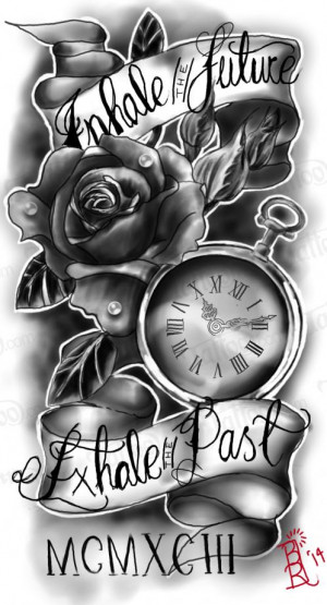 Pocket Watch With Rose And Quote Quarter Sleeve I Want This For My