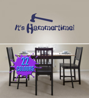 Cobalt blue It's Hammertime (MC Hammer) Lyric wall decal in a dining ...
