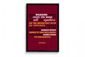 Pat Riley Miami Heat Inspirational Warrior Quote Poster Print | NBA ...