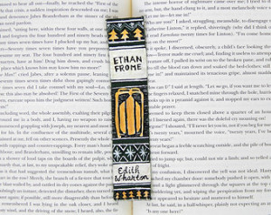 Painted Bookmark // Ethan Frome Cla ssic Hardcover // Book Spine ...