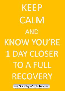 Recovery on one foot after surgery or injury can be challenging. Stay ...