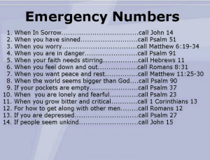 Bible Emergency Numbers