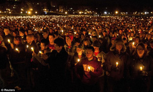 Remembering: Hundreds of Virginia Tech students paused to pray at the ...
