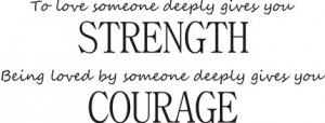 STRENGTH COURAGE quote decal sticker wall vinyl beautiful words love