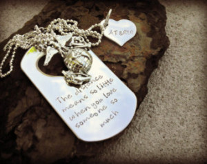 ... Marine Wife - Army Wife - Deployment Jewelry - Military Deployment